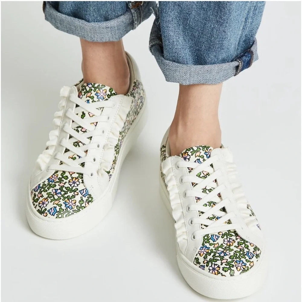 Tory burch Tory Sport floral Ruffle Leather Sneakers shoes